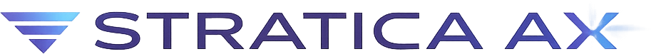 Stratica AX logo featuring modern design elements, representing a consulting firm focused on growth leadership for mission-driven organizations.